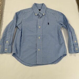 Boys Ralph Lauren Kids Blue and White Checkered Shirt